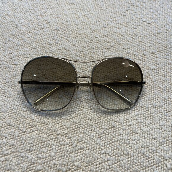 CHLOE OVERSIZED SUNGLASSES/ BLACK/BROWN